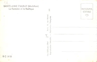 Auray — La Fontaine et la Basilique — Éditions d'Auray — 뒷면