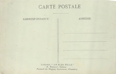 Gorges de Yenne — vue du chemin entre falaises — éditeur E. Reynault, n° de série non visible — 뒷면