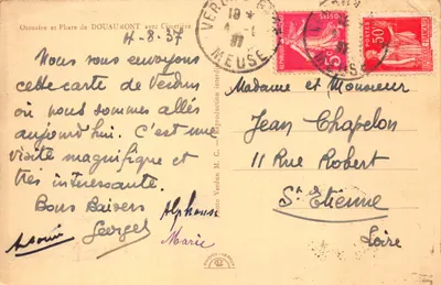 Ossuarium i Molo Douaumont — z Cmentarzem — Fotografia Verdun — Rewers