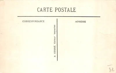 Versailles - Façade du Château — éditeur A. COSSÉ, n°8t — Verso