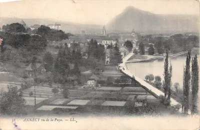 ANNECY vu de la Puya — vue panoramique sur le lac et les toits avec éditeur LL