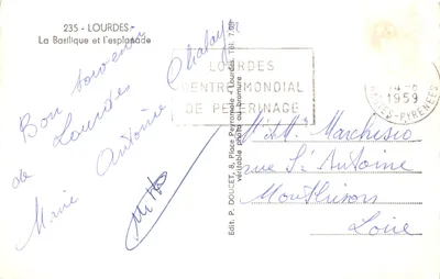 Lourdes — La Basilique et l'esplanade — Éditeur Edlux — Verso