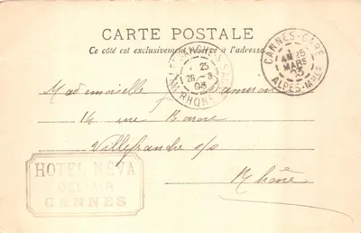 CANNES — Boulevard de la Croisette — L. Maillan, édit. n° 513 — Verso