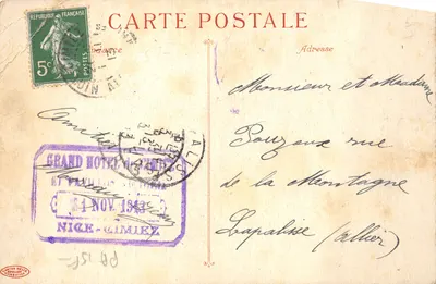 CANNES - Boulevard de la Croisette — vue du port avec quai et palmiers, éditeur inconnu — Verso