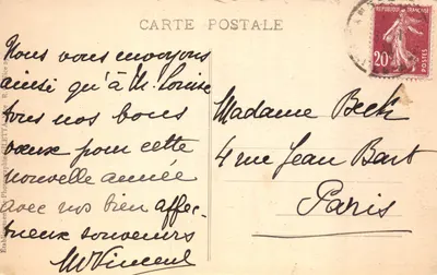 CANNES — Vue prise entre les Rochers — Édition Gilletta, n° 406 — Verso