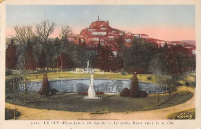 Le Puy (Haute-Loire) — Le Jardin Henri IV et la Ville — éditeur Léing, n° 5.371