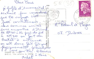 Dinard — Vue aérienne du CREPS — Imprimeur Combiéer — 뒷면