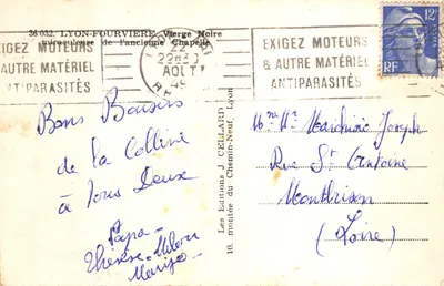 Czarodziejka — kaplica cudowna w Lyon-Fourvière — Wydawnictwo J. Cellard, nr 36 032 — Rewers