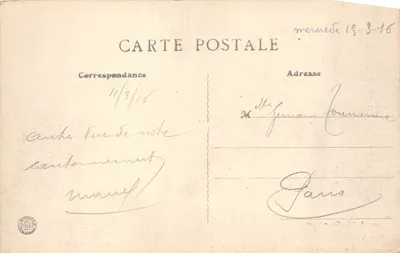 Ballon d'Alsace — Vallée de Lepuix-Gy — vue panoramique avec édifice religieux en arrière-plan, éditeur Imp. Andres, Giromagny — Verso