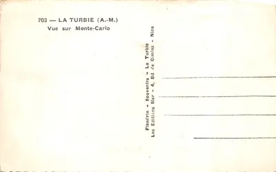 Vue sur Monte-Carlo — La Turbie (A.-M.) — Éditions Flancrin — 뒷면