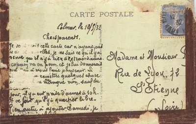 Colmar — Nid de Cigognes sur toit — éditeur 'Cartes de la Cigogne' n°601 — 뒷면