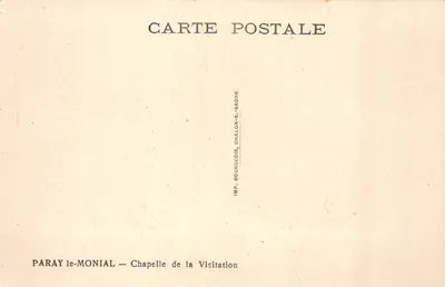 Paray-le-Monial — Kapel van de Visitation — IMPRIMÉ SUR LA CARTE — Achterkant