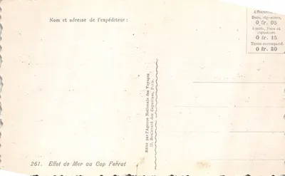 Effet de Mer au Cap Ferrat — Éditeur : Agence Nationale des Capucines, Paris — 뒷면