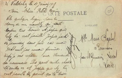 Valdahon — Après l'arrivée au Camp — Excursion en Franche-Comté, éditeur imprimeur non visible, n° 1201 — 뒷면