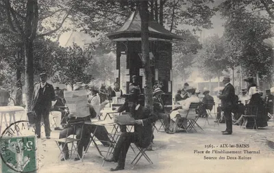 Aix-les-Bains — Place de l'Établissement Thermal, Source des Deux-Reines — éditeur AIX-LES-BAINS, n° 2565