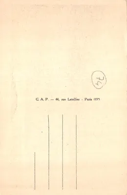 Annecy-Plage — skieur en eau sur le lac avec le bâtiment de l'hôtel en arrière-plan — éditeur C.A.P. n°61 Ski nautique — Verso