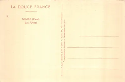 Nîmes — Les Arènes — Éditions d'Art YVON — 뒷면