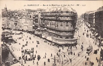 Marseille — Rue de la République et Quai du Port — BR - 1555