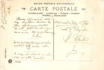 Sous Bois — scène forestière — éditeur Union Postale Universelle, série 6002-2 — Verso