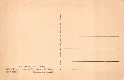 Arcy-sur-Cure (Yonne) — Chalet des Grottes et terrasses — A. Joublin — Verso