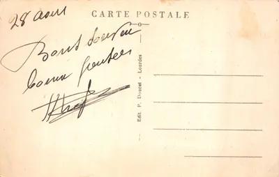 Bartrès — Bernadette en tant que bergère près de Lourdes — Éditeur P. Doucet - Lourdes, n°9 — 뒷면