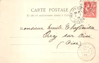 Aix-les-Bains — Le Grand Port — édition Giletta, phot. C. P. 8107 — 뒷면