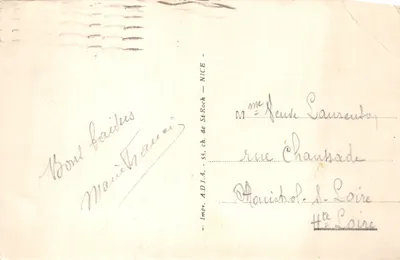 Marseille — Notre-Dame de la Garde — editore A.D.I.A. - 55, ch. de St-Roch - NICE — Verso