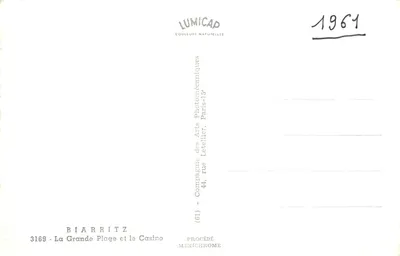 Biarritz — La Grande Plage et le Casino — Lumicap — Verso