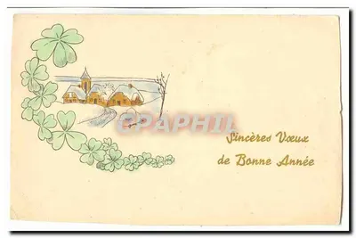 Zamieciony wioska — dekor z trawerzy — Sincere Wishes for a Happy New Year