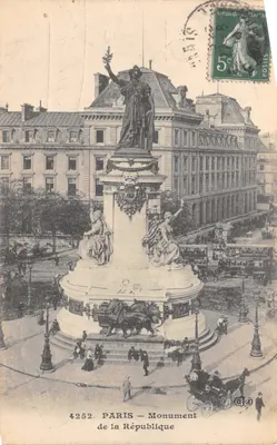 PARIS — Monument de la République — éditeur impr. sur la carte n° 4252