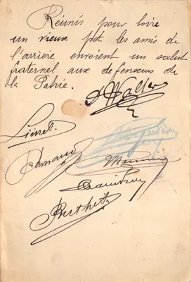 Réunion d'anciens amis de l'arrière — S. H. R. Liévre — éditeur Carte Postale — 뒷면