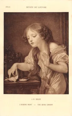 L'oiseau mort — Le canari mort — Musée du Louvre — J.-B. Greuze — n° 372 C