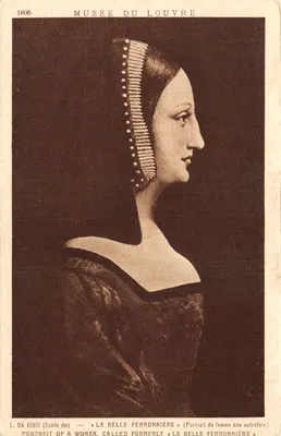 Musée du Louvre — Portrait de femme dite autrefois La Belle Ferronnière — éditeur Braun & Cie, Imp. Edit. Paris, n° 11605