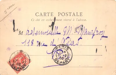 Rue Soufflot - Le Panthéon — vue de la place avec éditeur B.F. Paris n°80 — Verso