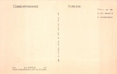 La Baule — Vue d'ensemble de la plage — Éditeur Lévy et Neurbein Réunis, Paris — Verso
