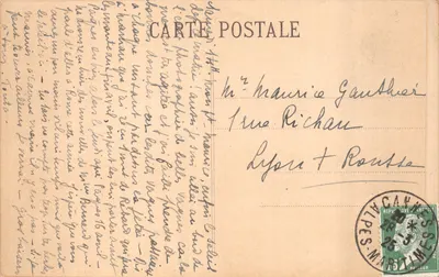 CANNES — Les Mouettes — PLATINOGRAVURE LL — PARIS — Verso