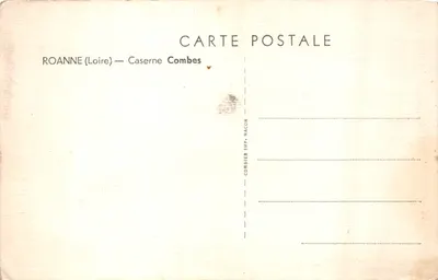 Roanne (Loire) — Caserne Combès — éditeur Combier Imp. Macon — 뒷면