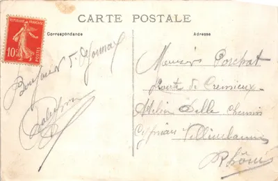 Oyonnax — La Bretouze (édifice en bois avec toit conique) — éditeur Papet, Annecy (n° de série non lisible) — 뒷면