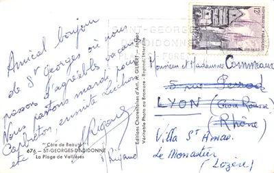 Plage de Vallières — Saint-Georges-de-Didonne — Éditions Charentaises d'Art. A. Gilbert — Verso