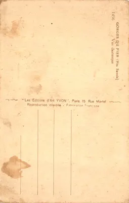 Gorges du Fier — vue dantesque — Les Editions d'Art YVON — 뒷면