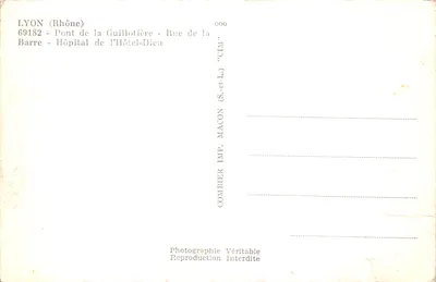 Pont de la Guillotière — Lyon — éditeur CIM — 뒷면