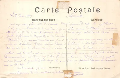 Soissons — Aspect de l'Église Saint-Jean après le bombardement de la Grande Guerre 1914-15 — A R — Verso
