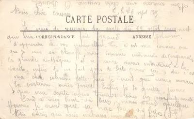 Reims — Rue de l'Université après les bombardements — Olliché M. Lavergne, Reims — Verso