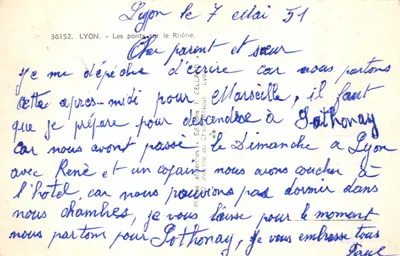 Lyon — Les ponts sur le Rhône — Éditions J. CELLAND — 뒷면