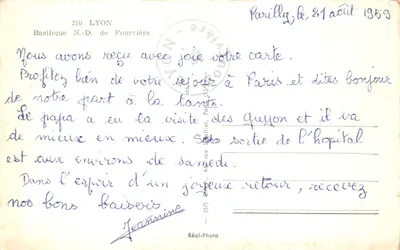Bazylika Notre-Dame de Fourvière — Lyon — wydawca Réal-Photo, nr (57) — Rewers