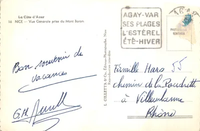 Vue Générale de la Côte d'Azur — prise du Mont Boron — L. Gilletta & Cie, Éditeur, Nice — 뒷면