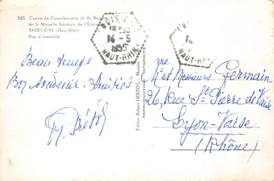 Centre de Convalescence et de Régime de la Mutuelle Générale de l'Éducation — Vue d'ensemble — Édition Robert HERZOG — 뒷면