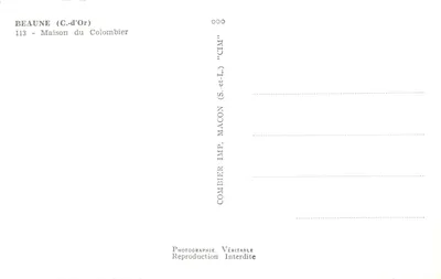 Beaune (C.-d'Or) — Dom Colombier z wieżą stożkową — IMP. COMBIBIER (S.-et-L.) — Rewers