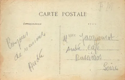 Nemours — Intérieur du Château — éditeur M. D. Nemours — 뒷면