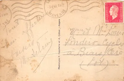 Angers — Vue générale et la Maine — H. C — Verso